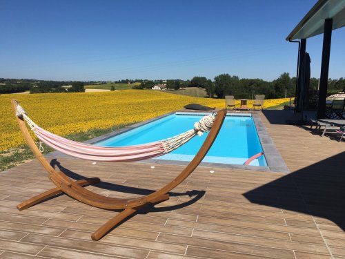 Construction piscine creusée avec liner blanc dans le Gers à Clermont-Savès